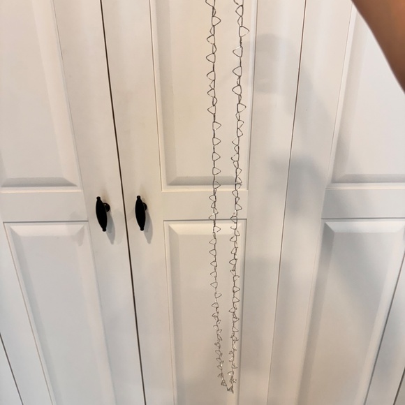 Scandinavian inspired 48" silver triangle link chain necklace. - Picture 7 of 8